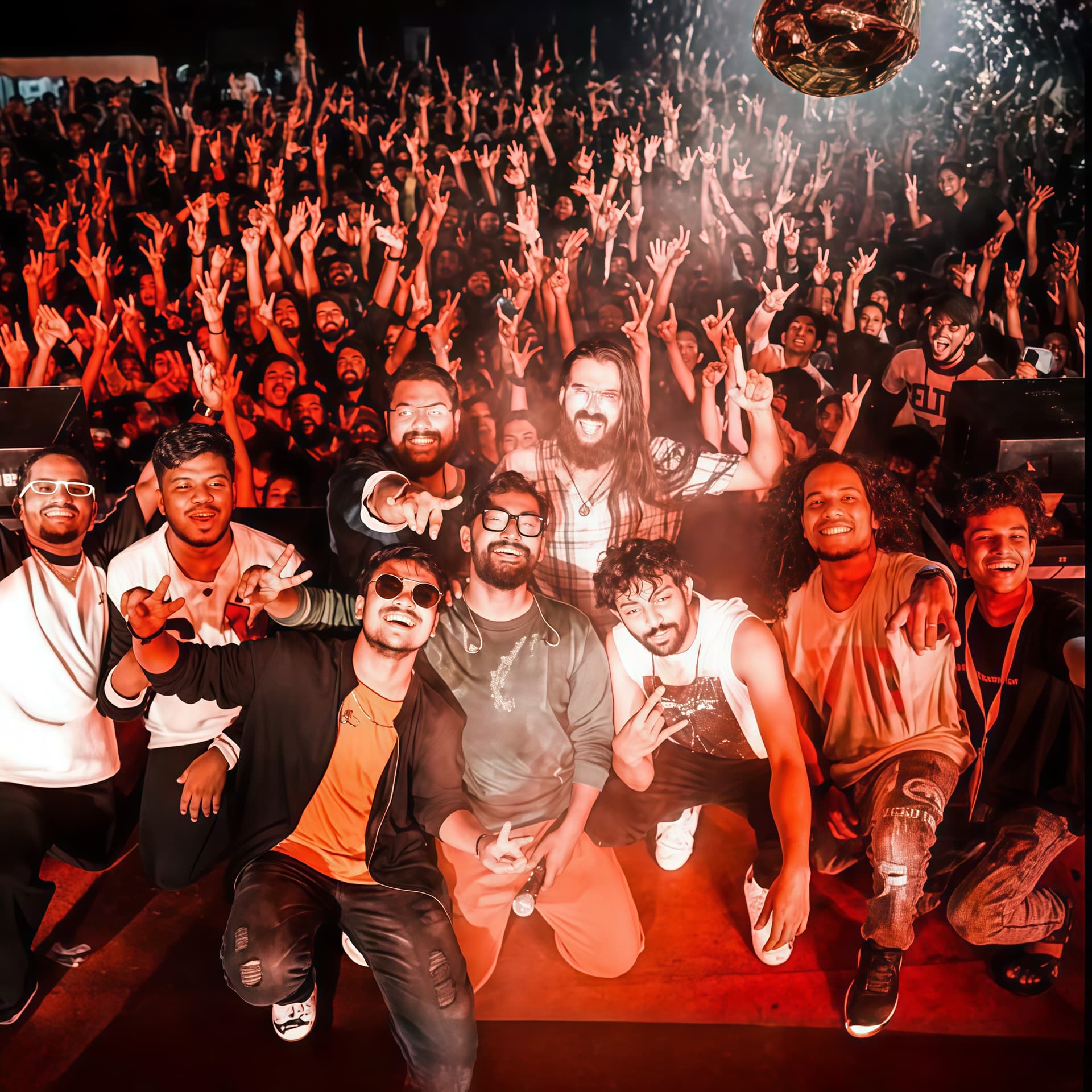 Band performing live